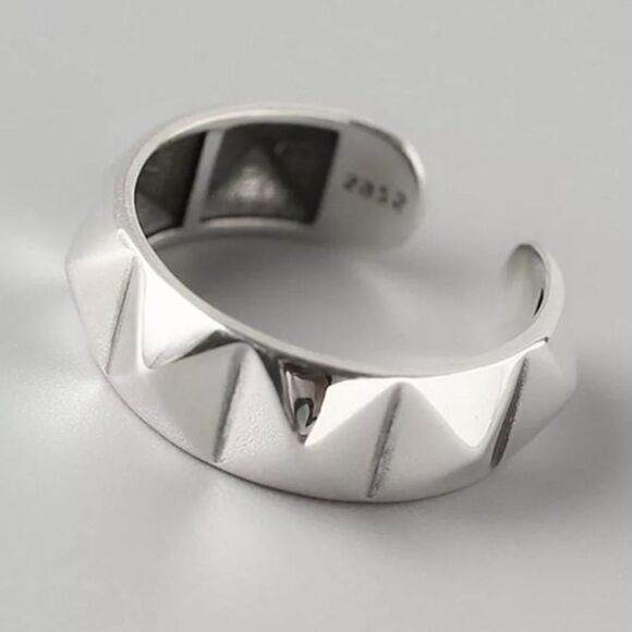 The Minimalist Punk ring, adjustable 925 ring - Picture 4 of 7